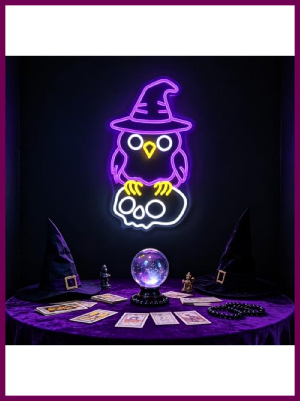 LED Halloween Owl Neon Sign USB Powered Hanging Wall Decor